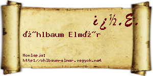 Öhlbaum Elmár névjegykártya